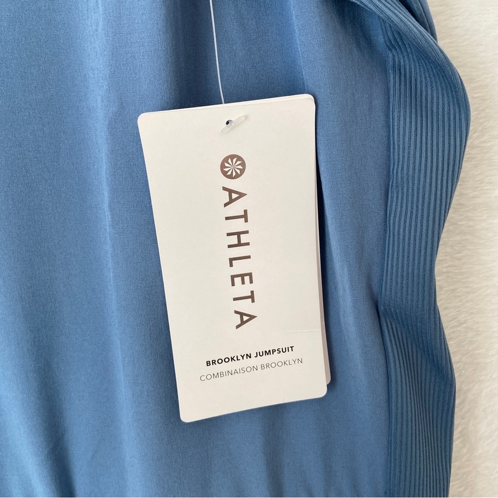 Athleta womens blue one piece casual athletic Brooklyn jumpsuit size 14 NWT. - Picture 3 of 12